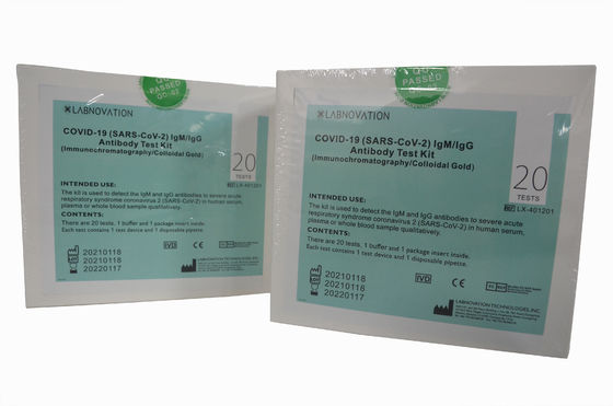 Qualität  COVID-19 IgG IgM Antibody Rapid Test Kit Professional Use 20 Test Labnovation usine